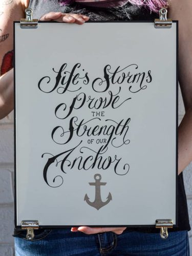 Delta gamma custom hand lettering nautical typography