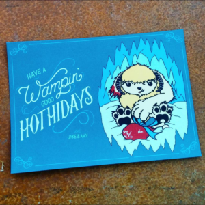wampin hothidays nerdy hand lettered holiday cards