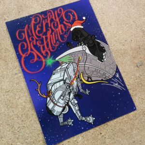 merry sithmas nerdy hand lettered holiday cards