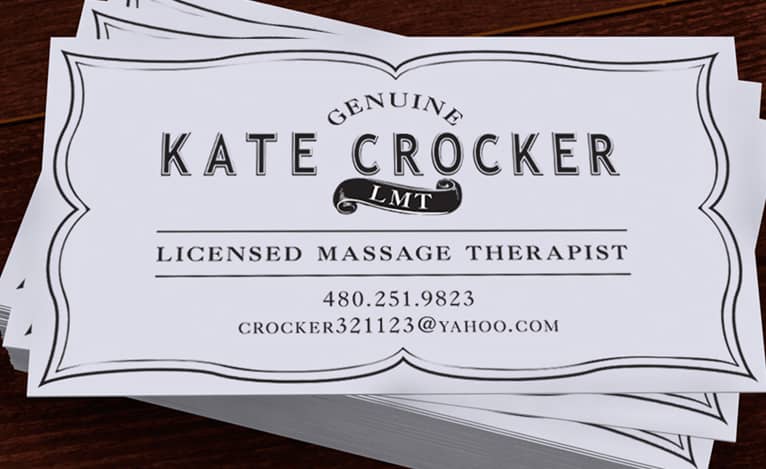 kate crocker massage business cards thumbnail