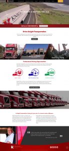 driveknight driver recruiting website homepage design