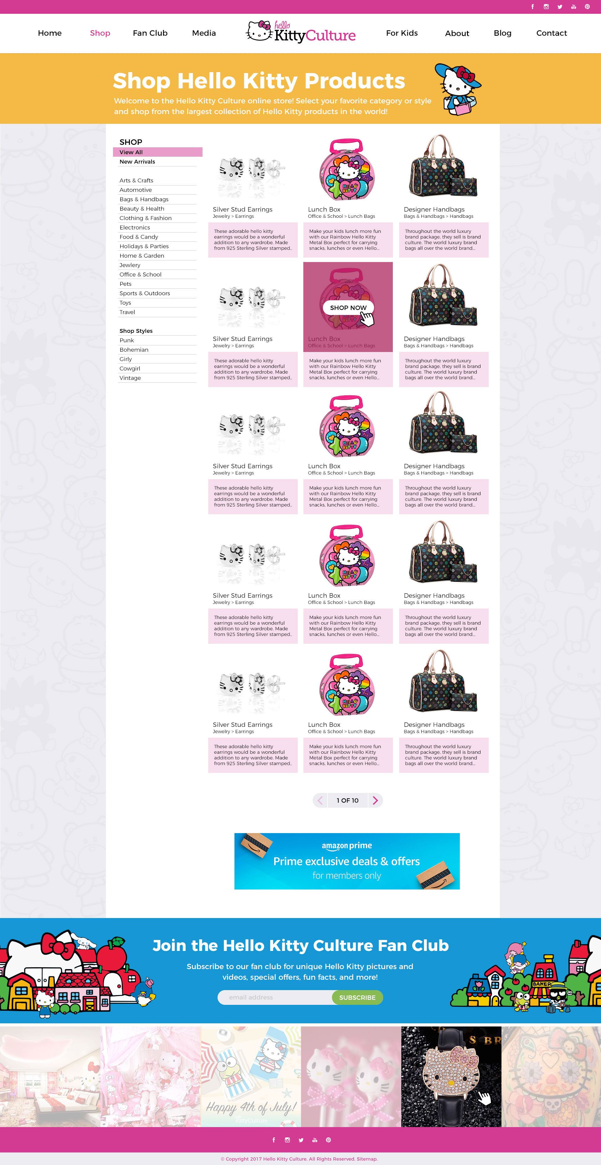 HK Culture Fan website design shop feed page design